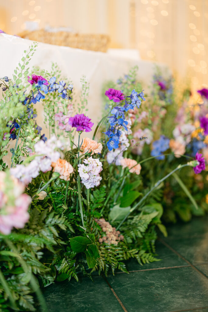 repurposed florals for reception