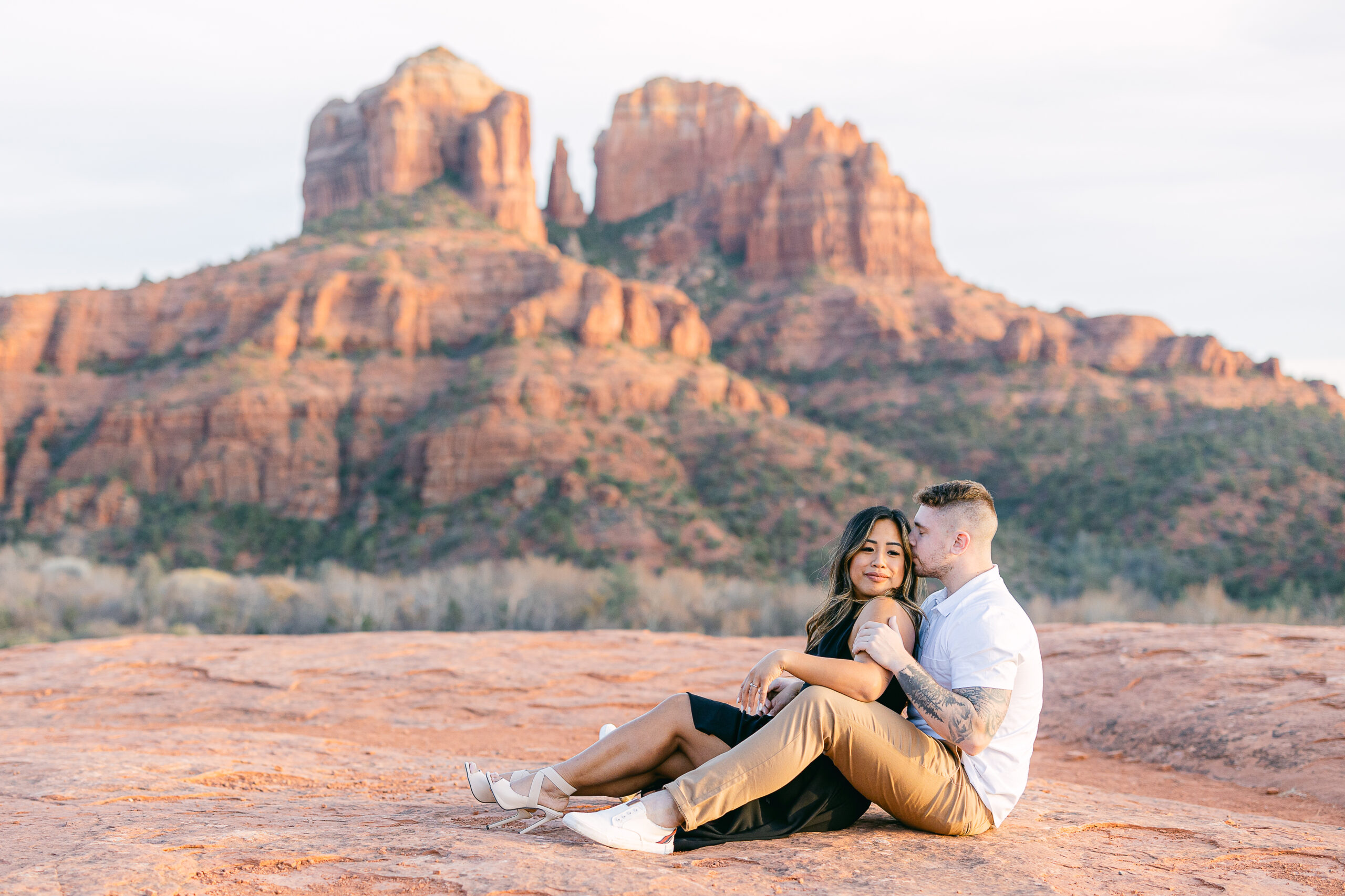 Couple in Sedona for their engagement session