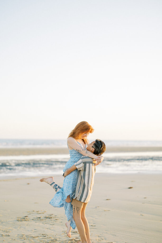 beachside engagement session